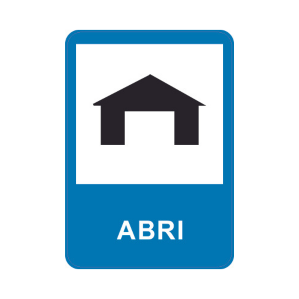 Panneau d'info rectangle Dibon 35x50cm "Abri" REC-DIB217